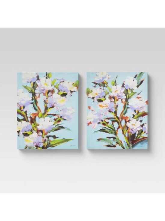 Threshold Other - Set of 2 16" x 20" Decorative Wall Art Canvases Blue